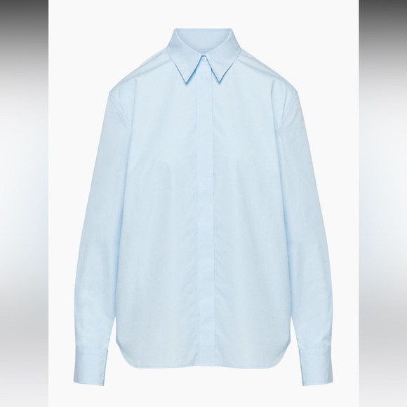 Aritzia Babaton relaxed poplin button down shirt, size small, light blue. - Picture 1 of 6